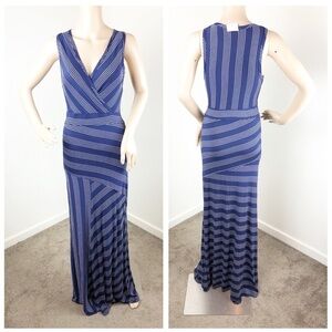NEW Go Couture blue and white striped maxi dress